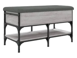 Banco zapatero madera de ingeniería gris Sonoma 82x42x45 cm ES369861
