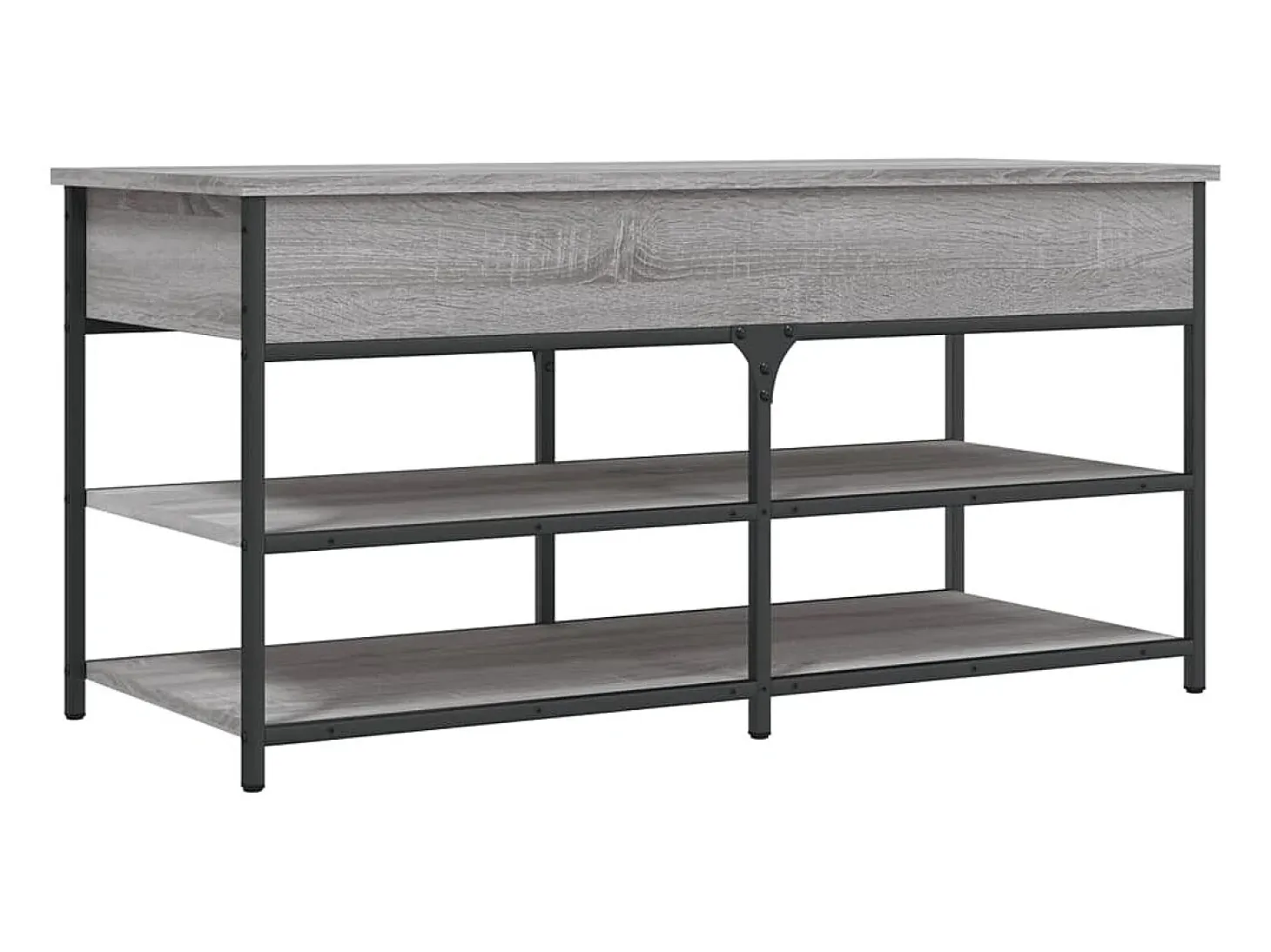 Banco zapatero madera de ingeniería gris Sonoma 100x42,5x50 cm ES210846