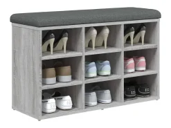 Banco zapatero madera de ingeniería gris Sonoma 82x32x50 cm ES938479