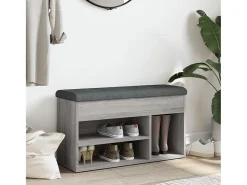 Banco zapatero madera de ingeniería gris Sonoma 82x32x45,5 cm ES401096