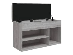 Banco zapatero madera de ingeniería gris Sonoma 82x32x45,5 cm ES401096