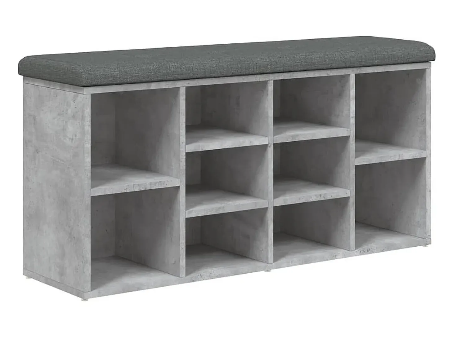 Banco zapatero madera de ingeniería gris hormigón 102x32x50 cm ES789336