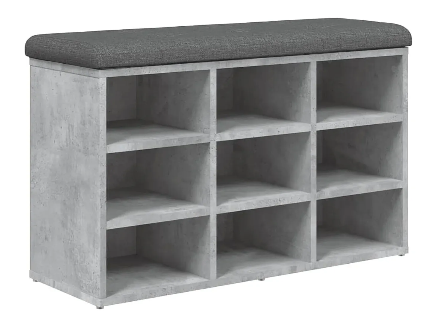 Banco zapatero madera de ingeniería gris hormigón 82x32x50 cm ES163488