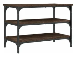 Banco zapatero madera de ingeniería roble marrón 70x38,5x49 cm ES200963