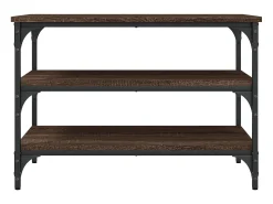 Banco zapatero madera de ingeniería roble marrón 70x38,5x49 cm ES200963