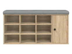 Banco zapatero madera de ingeniería roble Sonoma 102x32x50 cm