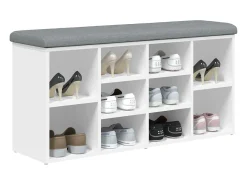 Banco zapatero madera de ingeniería blanco 102x32x50 cm ES648131