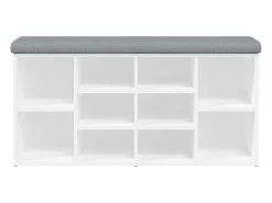 Banco zapatero madera de ingeniería blanco 102x32x50 cm ES648131