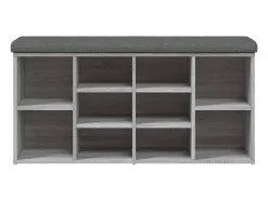 Banco zapatero madera de ingeniería gris Sonoma 102x32x50 cm ES541916
