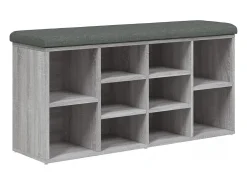 Banco zapatero madera de ingeniería gris Sonoma 102x32x50 cm ES541916