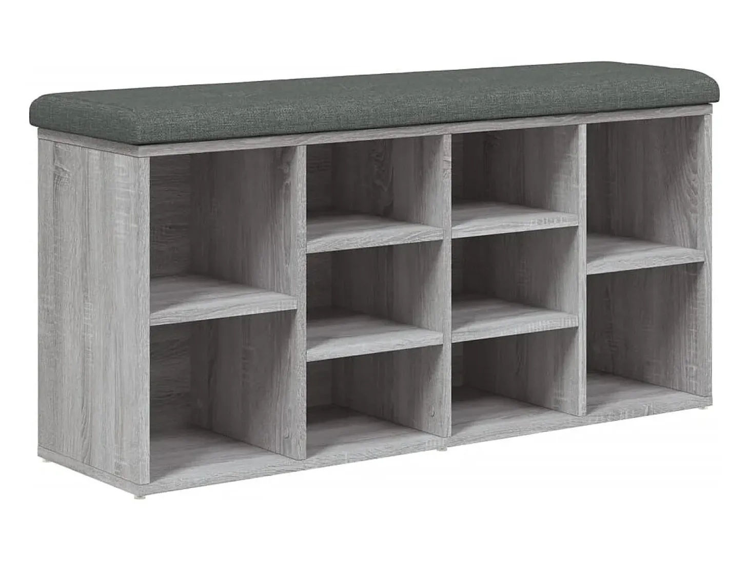 Banco zapatero madera de ingeniería gris Sonoma 102x32x50 cm ES541916