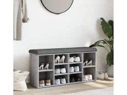 Banco zapatero madera de ingeniería gris Sonoma 102x32x50 cm ES541916