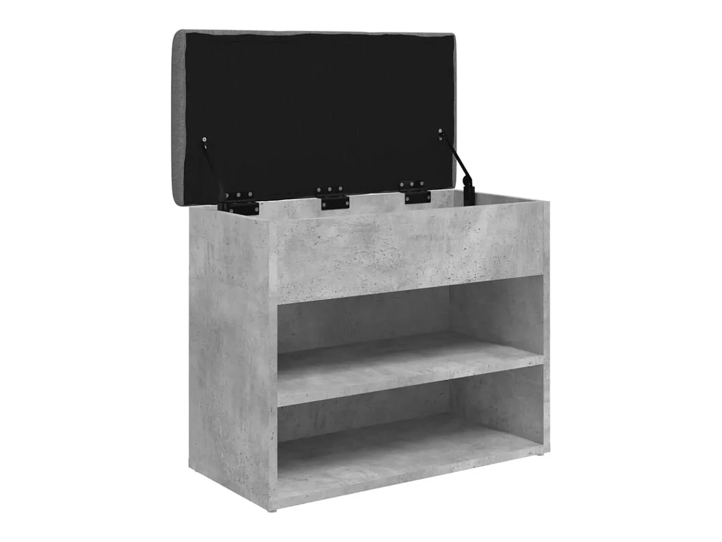 Banco zapatero madera de ingeniería gris hormigón 62x32x50 cm ES670011