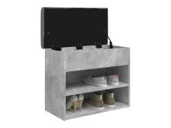 Banco zapatero madera de ingeniería gris hormigón 62x32x50 cm ES670011