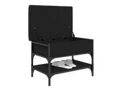 Banco zapatero madera de ingeniería negro 62x42x45 cm ES403401