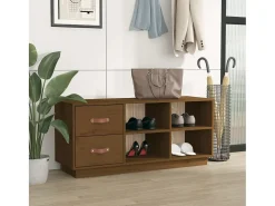 Banco Zapatero Marrón Miel 100x34x45 cm Madera Maciza de Pino