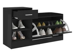 Banco zapatero Negro brillo 94,5x31x57 cm Aglomerado