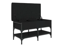 Banco zapatero negro 82x42x45 cm madera de ingeniería