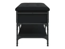 Banco zapatero negro 82x42x45 cm madera de ingeniería