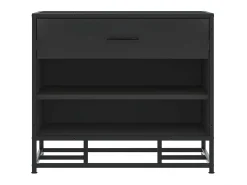 Banco zapatero negro 60x40x53,5 cm madera contrachapada y metal