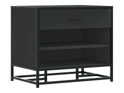 Banco zapatero negro 60x40x53,5 cm madera contrachapada y metal