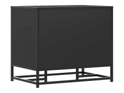 Banco zapatero negro 60x40x53,5 cm madera contrachapada y metal