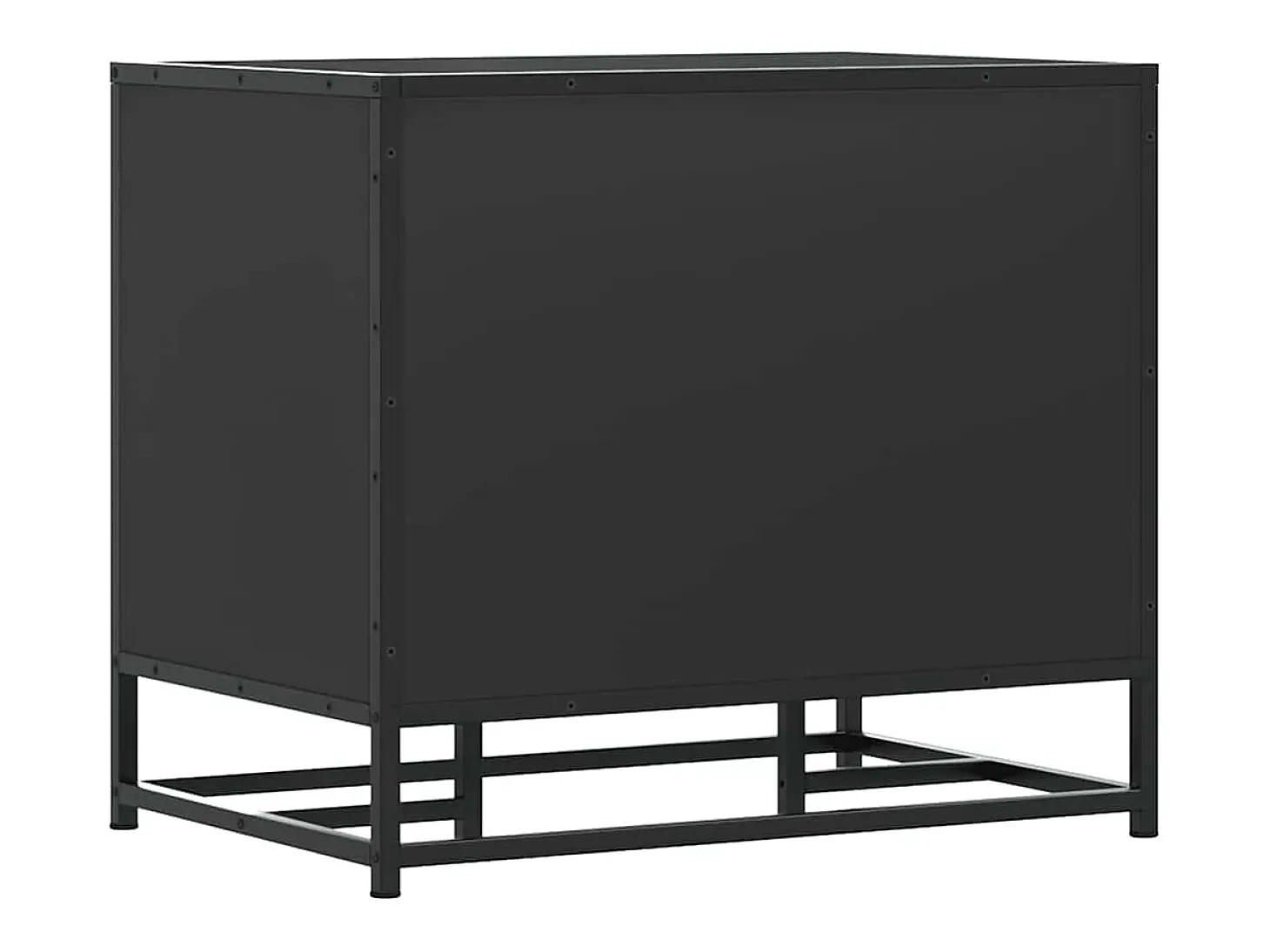 Banco zapatero negro 60x40x53,5 cm madera contrachapada y metal