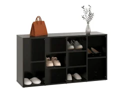 Banco zapatero negro 103x30x54,5 cm Madera de ingeniería