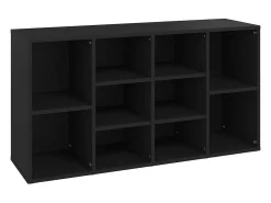 Banco zapatero negro 103x30x54,5 cm Madera de ingeniería