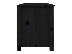 Banco zapatero negro 110x38x45,5 cm Madera maciza de pino