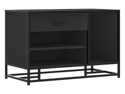 Banco zapatero negro 80x40x53,5 cm madera contrachapada y metal
