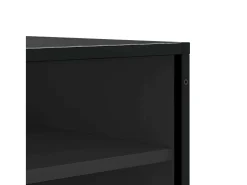 Banco zapatero negro 84x40x53,5 cm madera contrachapada y metal
