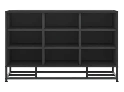 Banco zapatero negro 84x40x53,5 cm madera contrachapada y metal