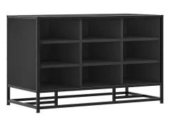 Banco zapatero negro 84x40x53,5 cm madera contrachapada y metal