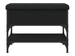 Banco zapatero negro 62x42x45 cm madera de ingeniería