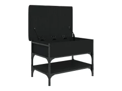 Banco zapatero negro 62x42x45 cm madera de ingeniería