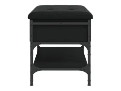 Banco zapatero negro 62x42x45 cm madera de ingeniería