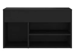 Banco zapatero negro 80x30x45 cm Madera de ingeniería