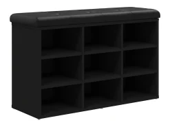 Banco zapatero negro 82x32x50 cm madera de ingeniería