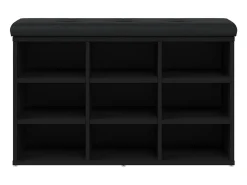 Banco zapatero negro 82x32x50 cm madera de ingeniería