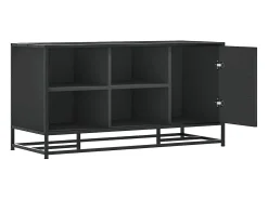 Banco zapatero negro 100x40x53,5cm madera contrachapada y metal