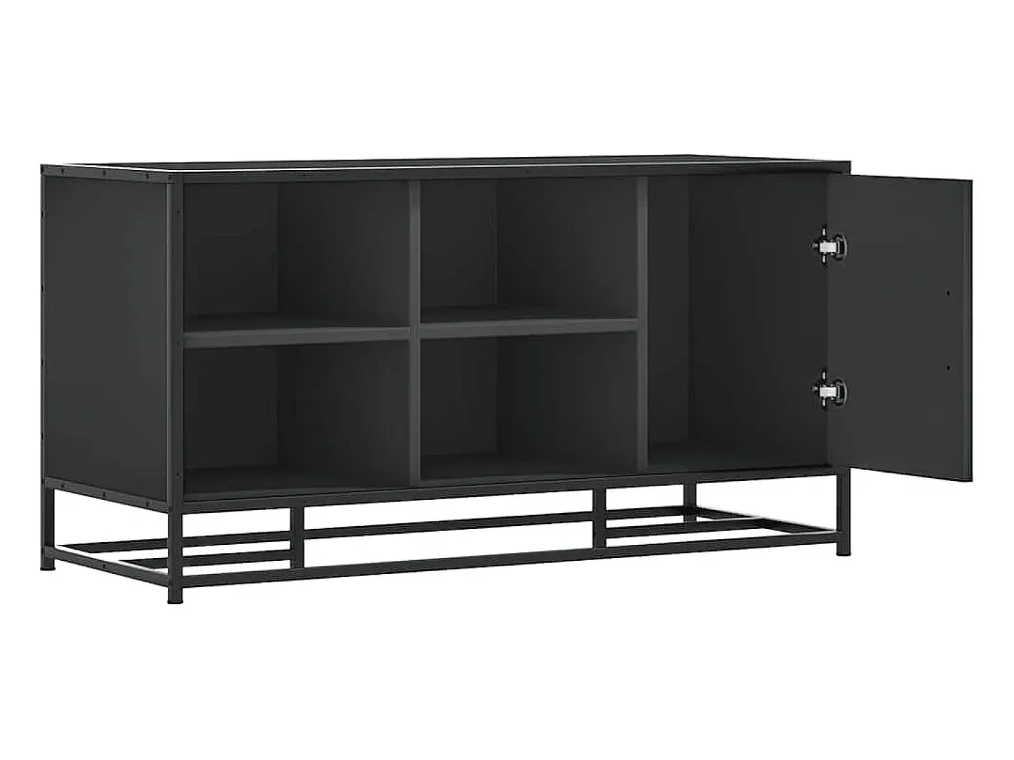 Banco zapatero negro 100x40x53,5cm madera contrachapada y metal
