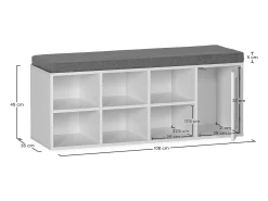 Banco zapatero Rafael Color Blanco 6 Huecos y 1 Puerta