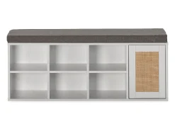 Banco zapatero Rafael Color Blanco 6 Huecos y 1 Puerta