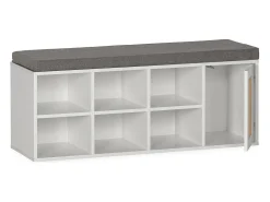 Banco zapatero Rafael Color Blanco 6 Huecos y 1 Puerta