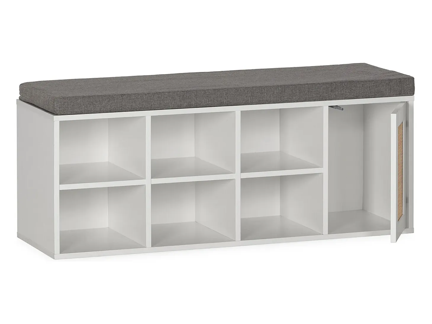 Banco zapatero Rafael Color Blanco 6 Huecos y 1 Puerta