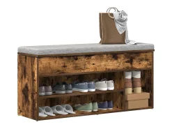 Banco zapatero roble ahumado 102x30,5x45 cm madera de ingeniería