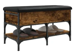 Banco zapatero roble ahumado 82x42x45 cm madera de ingeniería
