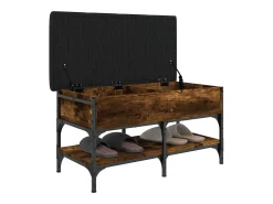 Banco zapatero roble ahumado 82x42x45 cm madera de ingeniería