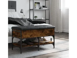 Banco zapatero roble ahumado 82x42x45 cm madera de ingeniería